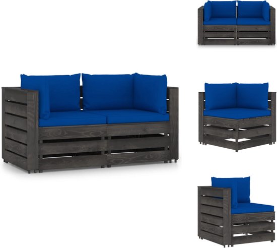 vidaXL Houten Palletbank - 69 x 70 x 66 cm - Duurzaam en weerbestendig - Crèmewit