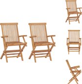 vidaXL Ensemble de chaises de jardin en teck - 56 x 62 x 90 cm - Pliable - Chaise de jardin