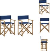 vidaXL Chaise de réalisateur - Bamboe - 60 x 45 x 88 cm - Tissu Blauw - Chaise de jardin