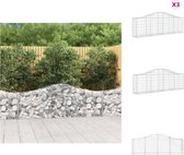 vidaXL Gabions - Barrière de jardin - 200 x 30 x 60/80 cm - Fer galvanisé durable - Construction stable - Large application - Crochets renforcés - Assemblage facile - Couleur - Argent - Pot de fleur
