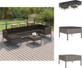 vidaXL Loungeset - Modulaire tuinmeubelset - Grijs - PE-rattan - Staal - Polyester - Tuinset