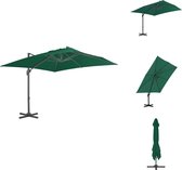 vidaXL Hangende Parasol Groen 300x300x258 cm - UV-beschermend en verstelbaar - Parasol