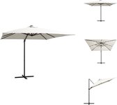 vidaXL Éclairage LED pour parasol suspendu - Couleur sable - 250x250x247 cm - Polyester de protection UV - 24 LED - Rotatif - Assemblage requis - Parasol