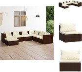 vidaXL Poly Rattan Tuinset - Bruin - Modulair Design - Hoogwaardig materiaal - Stevig frame - Comfortabele kussens - Tuinset