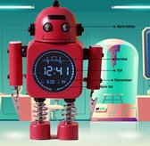 De Professor en Kwast - Digitale Kinderwekker Robot (Rood)