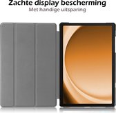 Hoes Geschikt voor Samsung Galaxy Tab A9 Hoes Tri-fold Tablet Hoesje Case - Hoesje Geschikt voor Samsung Tab A9 Hoesje Hardcover Bookcase - Rosé goud