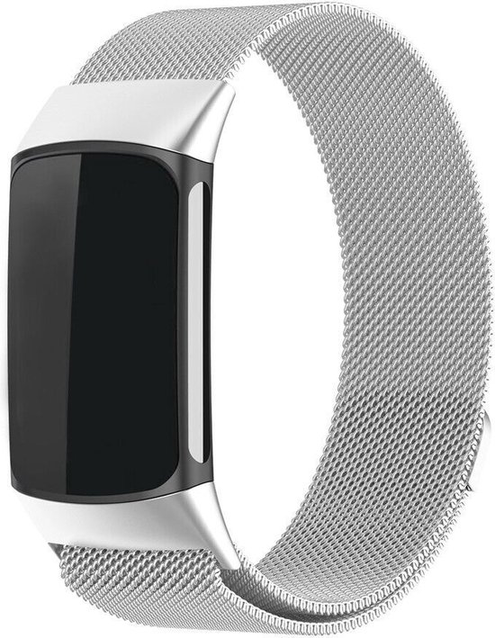 Strap-it Luxe Milanese band - geschikt voor Fitbit Charge 6 - RVS Milanees bandje voor Charge 6 activity tracker (zilver)