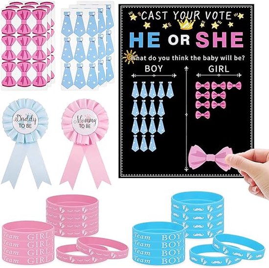 Gender Reveal Rookkanon Mix - Jongen én Meisje Surprise Pack - Confetti