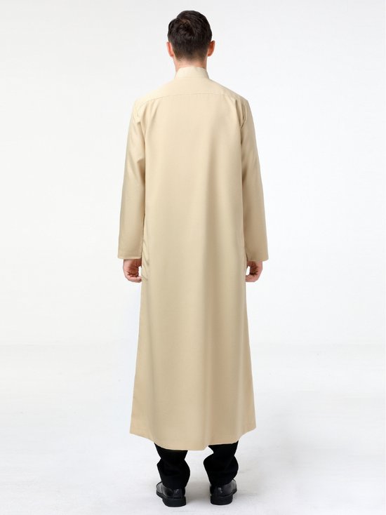 Livano Arabisch Mannen Kaftan - Djellaba Heren - Islamitische Kleding - Moslim Kleding - Alhamdulillah - Beige S