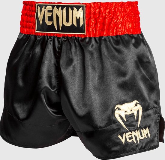 Venum Classic Muay Thai Shorts Rood Zwart Goud Maat XS