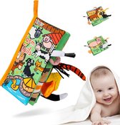 MontiPlay® Knisperboekje Baby - Buggyboekje - Baby speelgoed 6 maanden - Box speelgoed activity - Activiteitenboekje - Sensorisch speelgoed baby - Boerderij