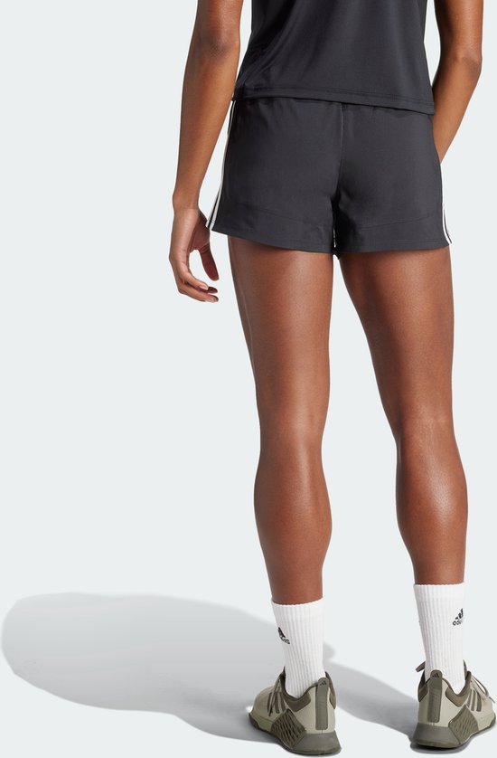 Short adidas Performance Pacer Training 3-Stripes tissé taille haute - Femme - Zwart- L 5"