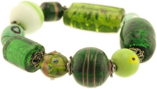 Behave Bracelet de perles femme vert 22cm
