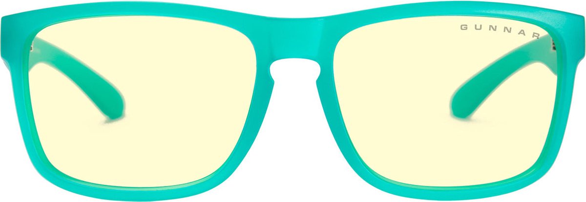 GUNNAR Gaming- en Computerbril - Intercept, Pop Emerald Frame, Amber Tint - Blauw Licht Bril, Beeldschermbril, Blue Light Glasses, Leesbril, UV Filter