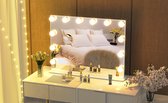 Hollywood spiegel: Luxe LED spiegel met licht regeling - wit - 72x54cm - Premium Design