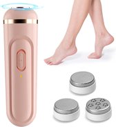 Elektrische voetvijl, voetvijl voor harde huid, USB oplaadbare voeten, harde huidverwijderaar met 3 slijpkoppen, waterdichte voetverzorging voor droge dode en gebarsten voeten (roze)