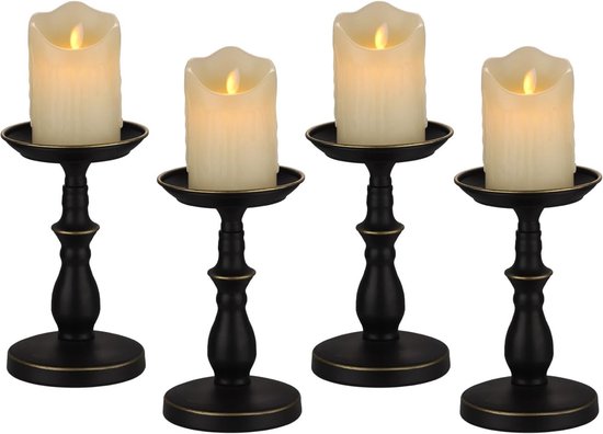 Black pillar candle on sale holders