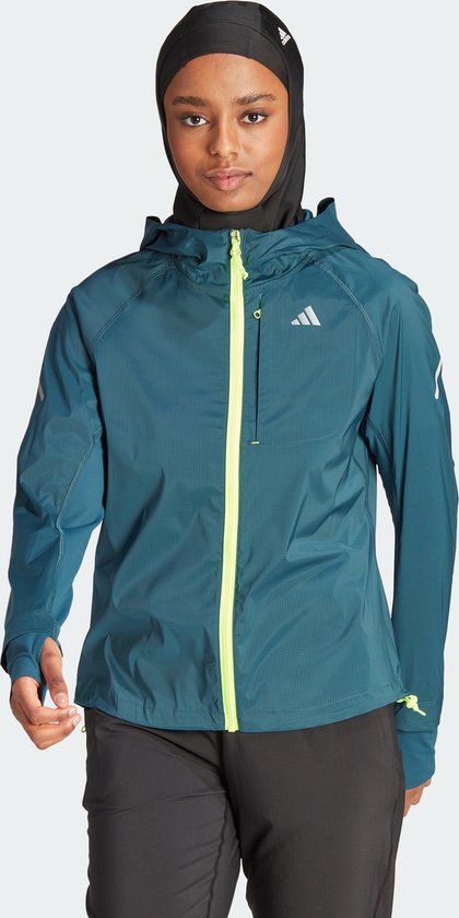 adidas Performance Fast Running Jack - Dames - Turquoise- 2XS
