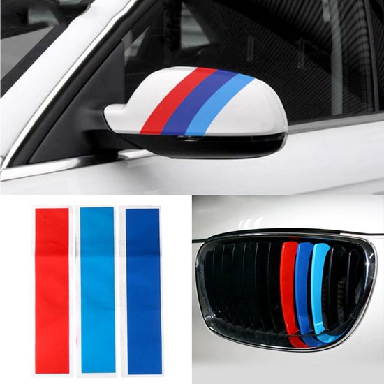 Foto: Auto kleuren stickers set van 3 striping wrap voor grill zijspiegels en skirts autostickers universeel alle automerken auto accessoires stickers