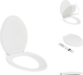 vidaXL toiletbril productgrootte - soft-close quick-release - wit polypropyleen 47x35cm 110-170mm 15mm - Geschikt voor alle standaard toiletpotten - Toiletbril