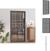vidaXL Binnendeur - Glazen deur - 102.5 x 201.5 cm - 5mm glas - Zwart - Met verticale decoratieve lijn - Deurhor