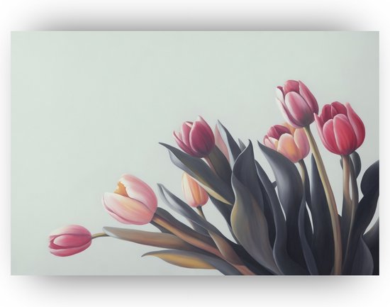 Bos met tulpen poster - Poster tulpen - Bloemen poster - Slaapkamer poster - Woonkamer posters - Tulpen posters - 60 x 40 cm