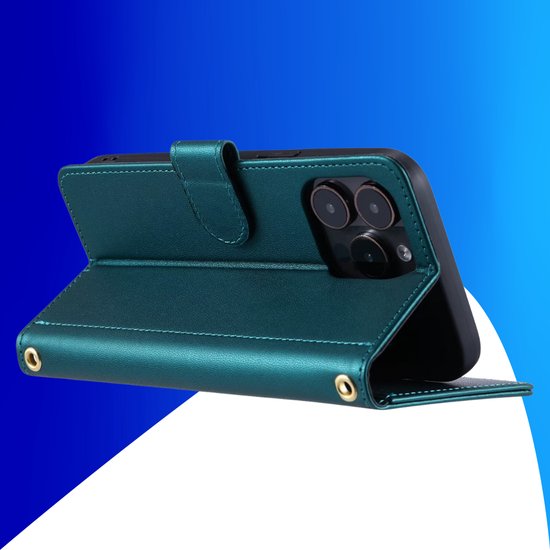 Hoesje geschikt voor Samsung Galaxy A51 - Bookcase - Pasjeshouder - Koord - Kunstleer - Groen
