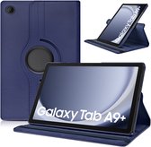 Hoes Geschikt voor Samsung Galaxy Tab A9 Plus hoes – 360° draaibaar tablethoes – Donkerblauw