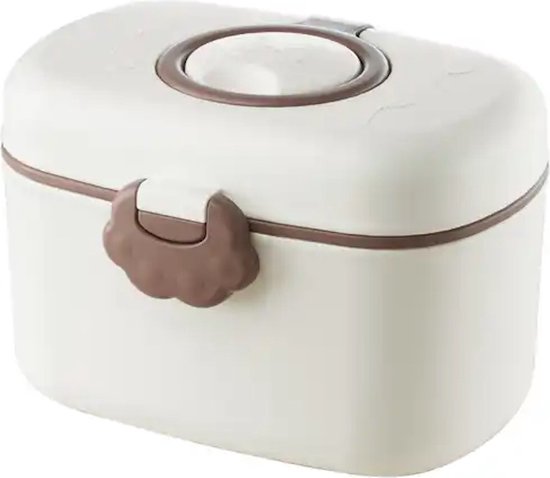 Without Lemon - Baby Melkpoeder Doseer Box - Reisbox - Opbergdoos voor voeding - Dispenser met schraper, lepel en vork - Wit - 380ml van Merkloos — afbeelding 3