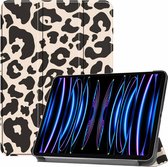 iMoshion Tablet Hoes Geschikt voor iPad Pro 11 (2022) / iPad Pro 11 (2021) - iMoshion Design Trifold Bookcase - Meerkleurig /Leopard