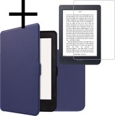 Hoes Geschikt voor Kobo Nia Hoesje Bookcase Cover Book Case Hoes Sleepcover Met Screenprotector - Donkerblauw