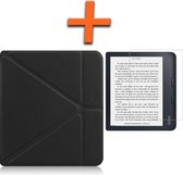 Étui adapté pour Kobo Libra 2 Sleepcover Book Case avec protecteur d'écran - Kobo Libra 2 Cover Book Cover - Zwart