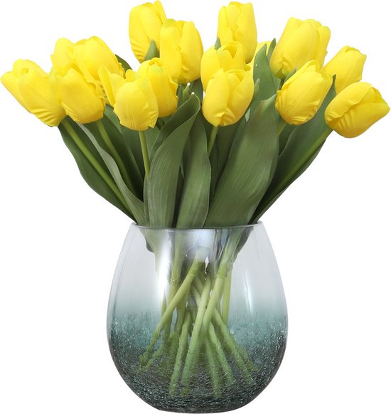 10stuks Prachtige kunst tulp-Realistische Uitstraling - Duurzaam en Onderhoudsvriendelijk- geel