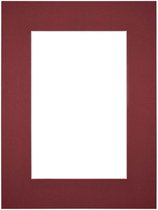 Passe-Partout Fotomaat 18x28 cm - Lijstmaat 30x40 cm - Wijnrood - Museumkarton - Fotolijst niet inbegrepen
