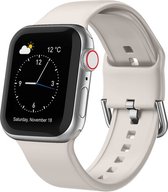 By Qubix Soft siliconen bandje met gespsluiting - Sterrenlicht - starlight - Geschikt voor Apple Watch 38mm - 40mm - 41mm - Compatible Apple watch bandje