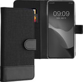 kwmobile telefoonhoesje geschikt voor Google Pixel 7 - Hoesje met pasjeshouder in antraciet / zwart - Case met portemonnee