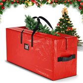 Storage Bag L Clothes Storage Waterproof Moving Bag Made of PE Fabric, Reinforced Handles Cushion Bag Garden Cushions for Christmas Trees, 122 x 40 x 52 cm (Red) Christmas Tree Cover