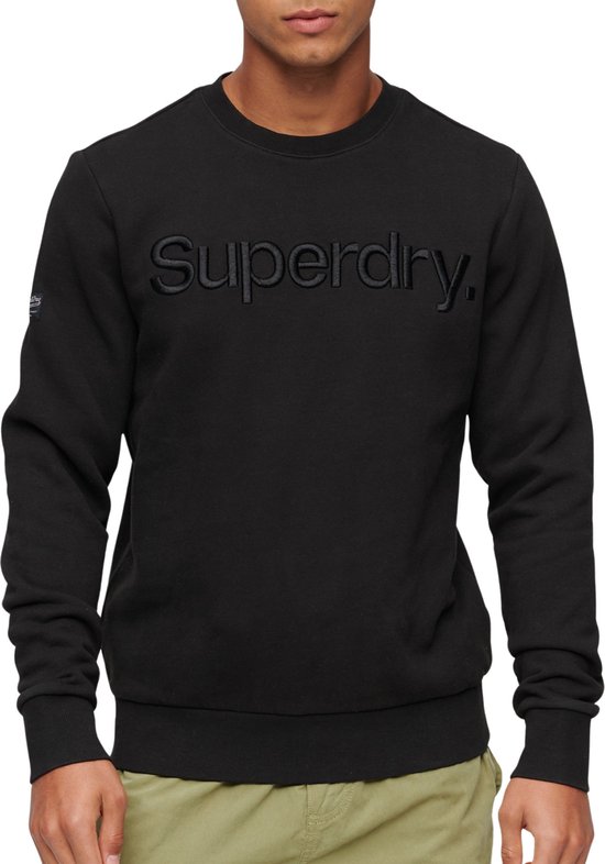 Superdry Trui Tonal Embroidered Logo Crew M2013138a Black Mannen