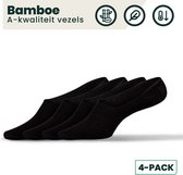 Chaussettes basses en Bamboe | Chaussons en Bamboe | Chaussettes en bambou | Chaussettes anti-transpiration | Chaussettes sans couture | 4 paires - Zwart | Taille : 39-42 | Merk: Bamboosa