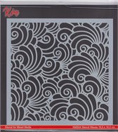 KMS04 - Mixed media stencil - Hobby Holland - Kim Design - plastic sjabloon waves - 16,5 x 16,5 cm - golven water swirls vierkant
