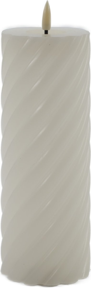 Mansion atmosphere swirl led kaars ivoor 20x7,5cm