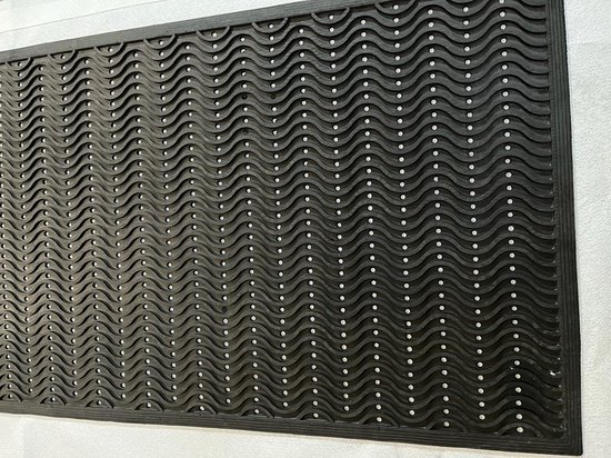 rubbermat wave - rubber deurmat - buitenmat - schraapmat - 90 x 150 cm - win-trading.nl®