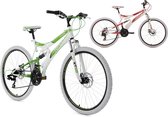 Ks Cycling Fiets 26" fully-mountainbike Topeka met 21 versnellingen wit-rood - 44 cm