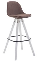 Clp Franklin Set van 2 barkrukken - Vierkant frame - Stof - bruin kleur onderstel :wit