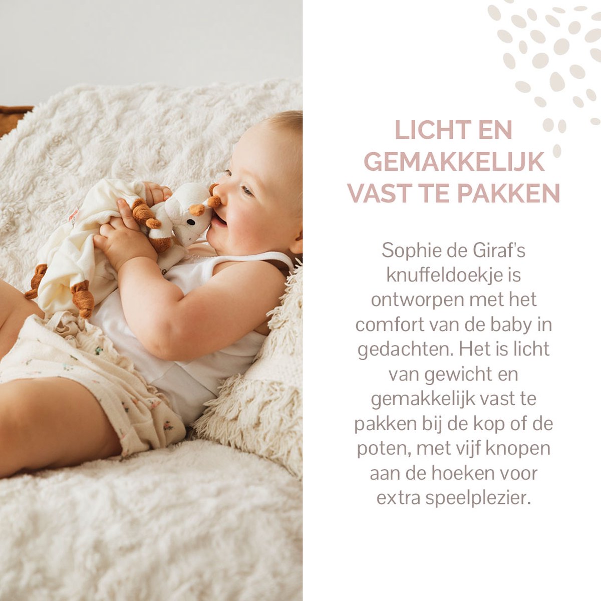 Sophie de giraf knuffeldoekje met speenhouder - Speenknuffel - Speendoekje - Kraamcadeau - Babyshower cadeau - Vanaf 0 maanden - 30 x 30 cm — afbeelding 4