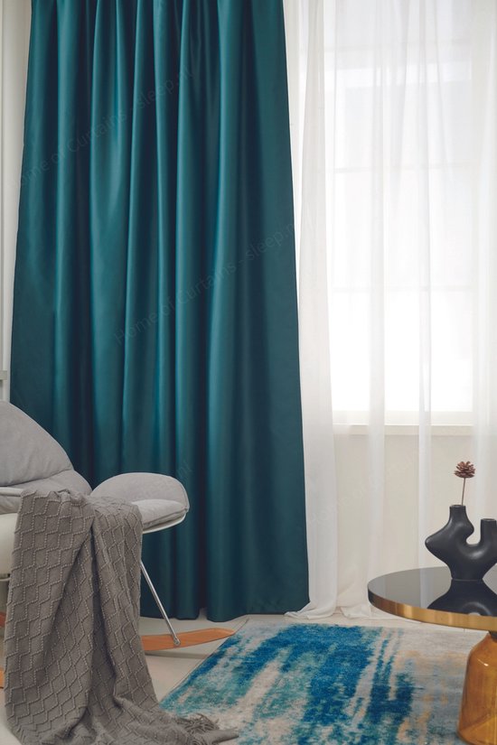 Home of Curtains - ELSA - Gordijn - Plooiband - Verduisterend - Kant en Klaar - 144x180 cm - Oudhollands Groen