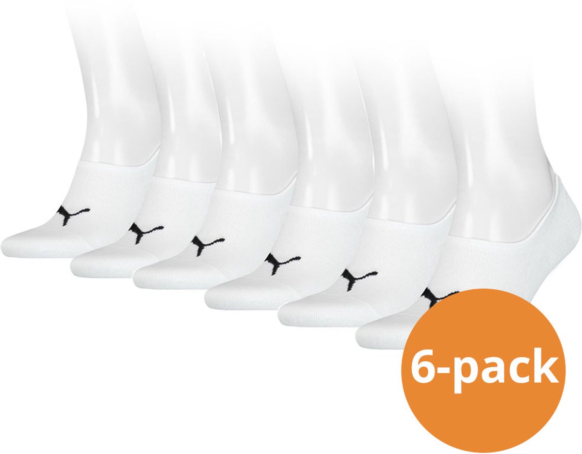 Puma Footies High Cut – Unisex Invisible Sokken – 6 Paar – – 39/42 Wit
