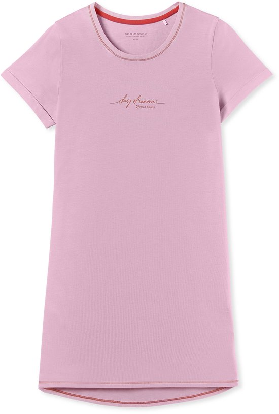 Schiesser Chemise de nuit 1/2 bras, 90 cm Chemise de nuit pour femme - rose bonbon - Taille 4XL