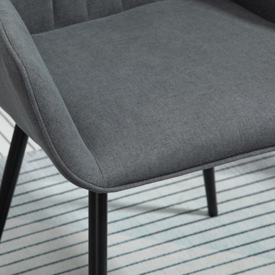 Set van 2 eetkamerstoelen MONEE Stof Donkergrijs Set van 2 eetkamerstoelen MONEE Stof Donkergrijs