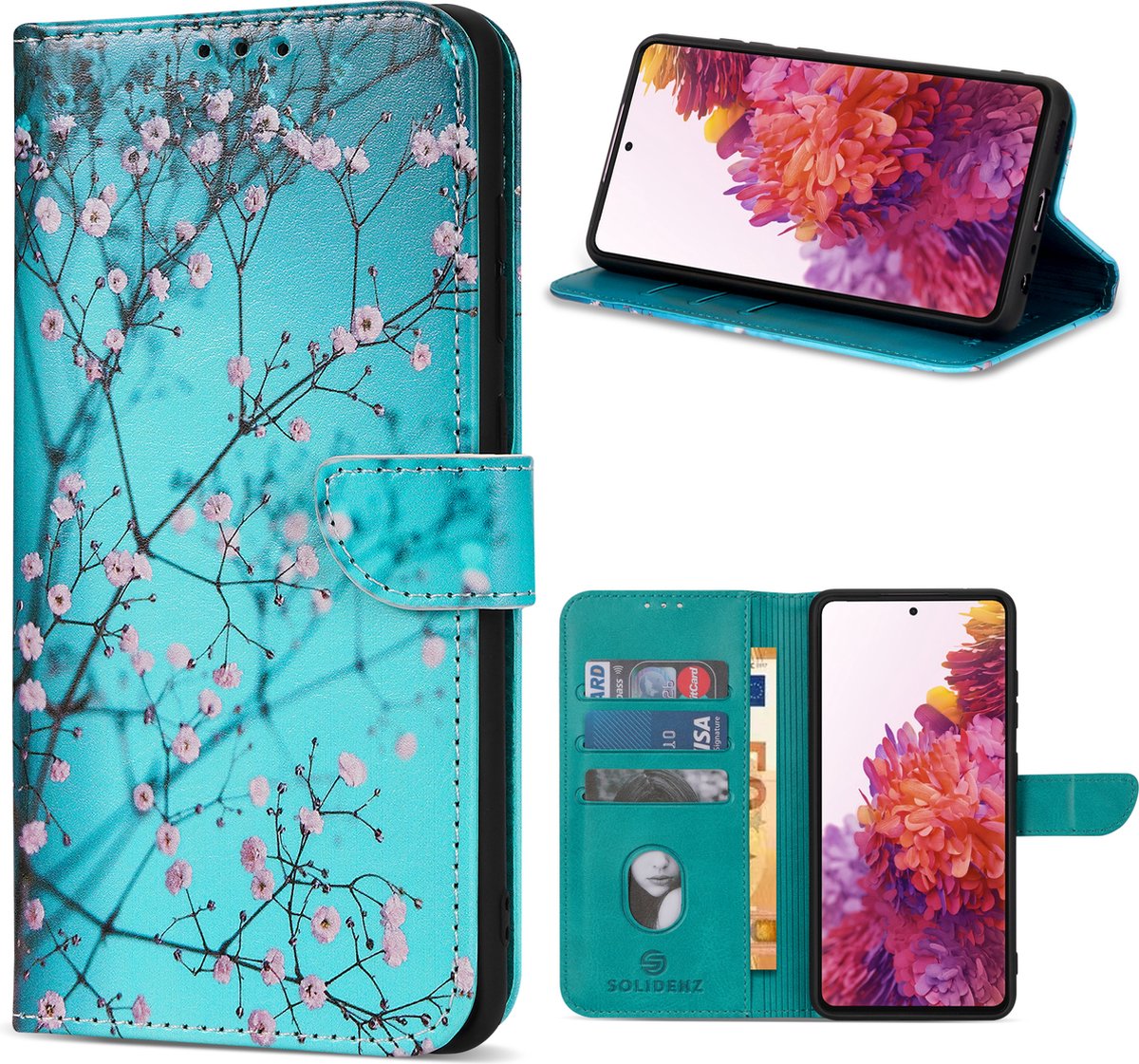 Geschikt Voor Samsung Galaxy A53 Hoesje - Solidenz Bookcase A53 - Telefoonhoesje A53 - A53 Case Met Pasjeshouder - Cover Hoes - Sierkers